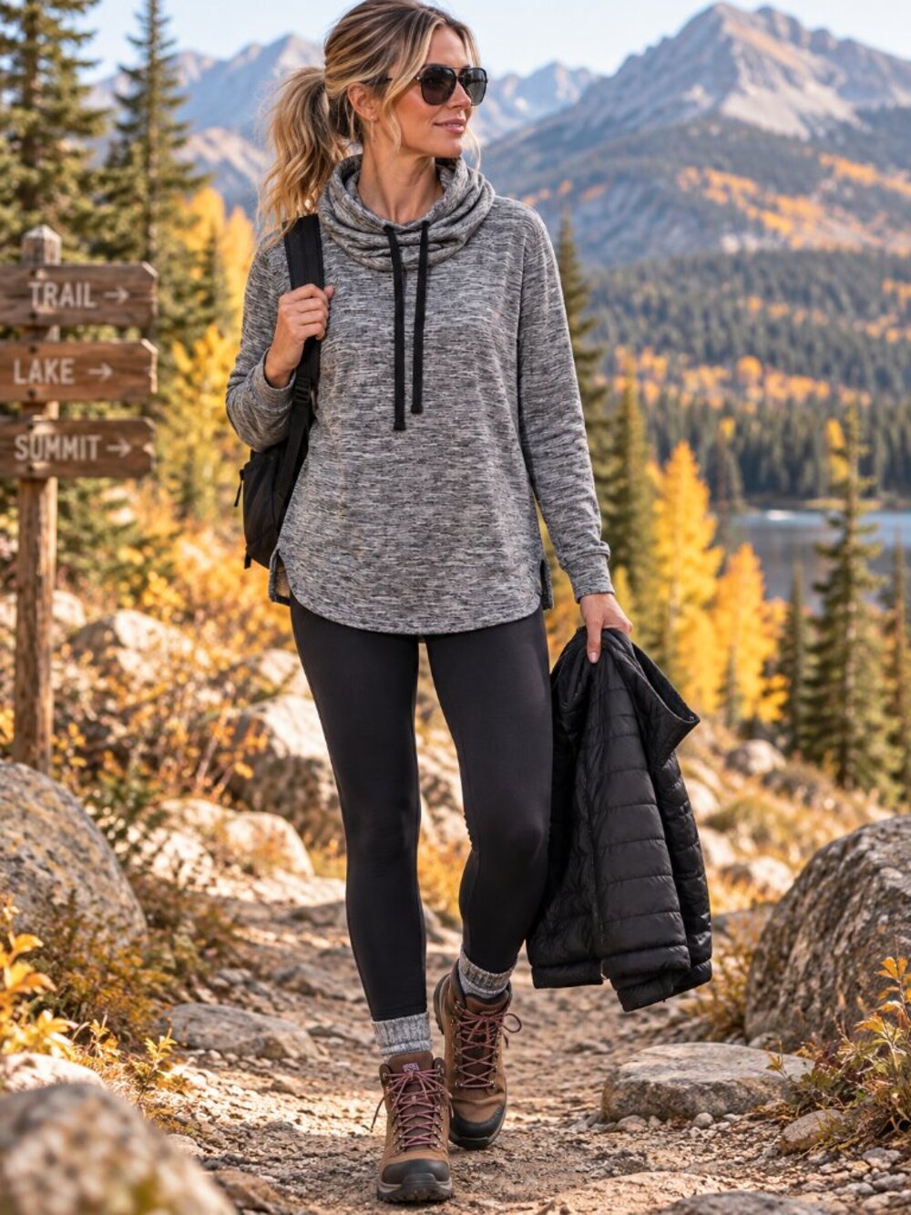 Columbia Gray Cowl Neck Performance Pullover Women's Medium Outdoor